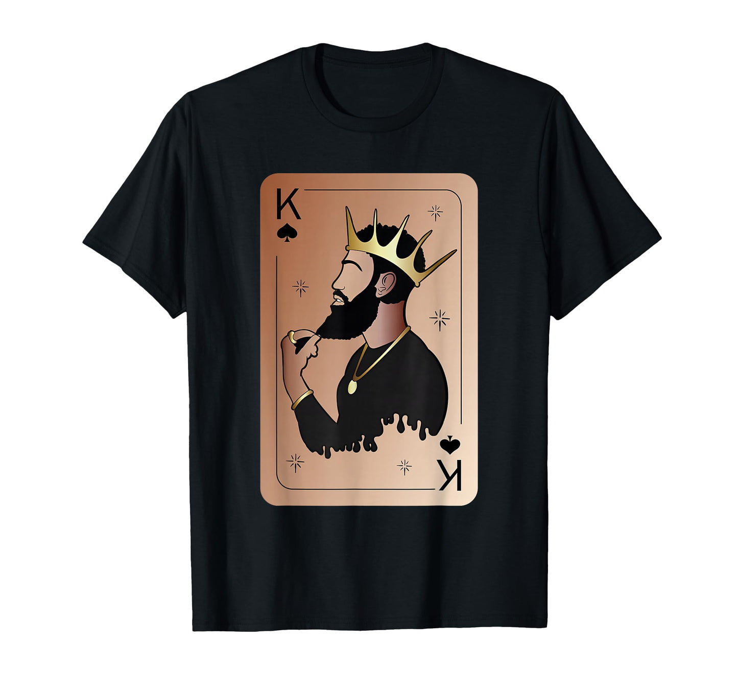Spades King Card Black Man Crown Black History Month T-Shirt