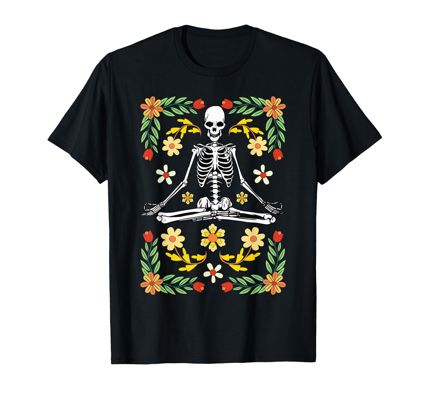 Meditating Skeleton Dia De Los Muertos Mexican Day of Dead T-Shirt
