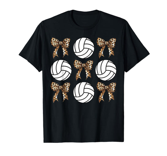 Volleyball Coquette Bow Volleyball Mom Sister Girly Bow T-Shirt