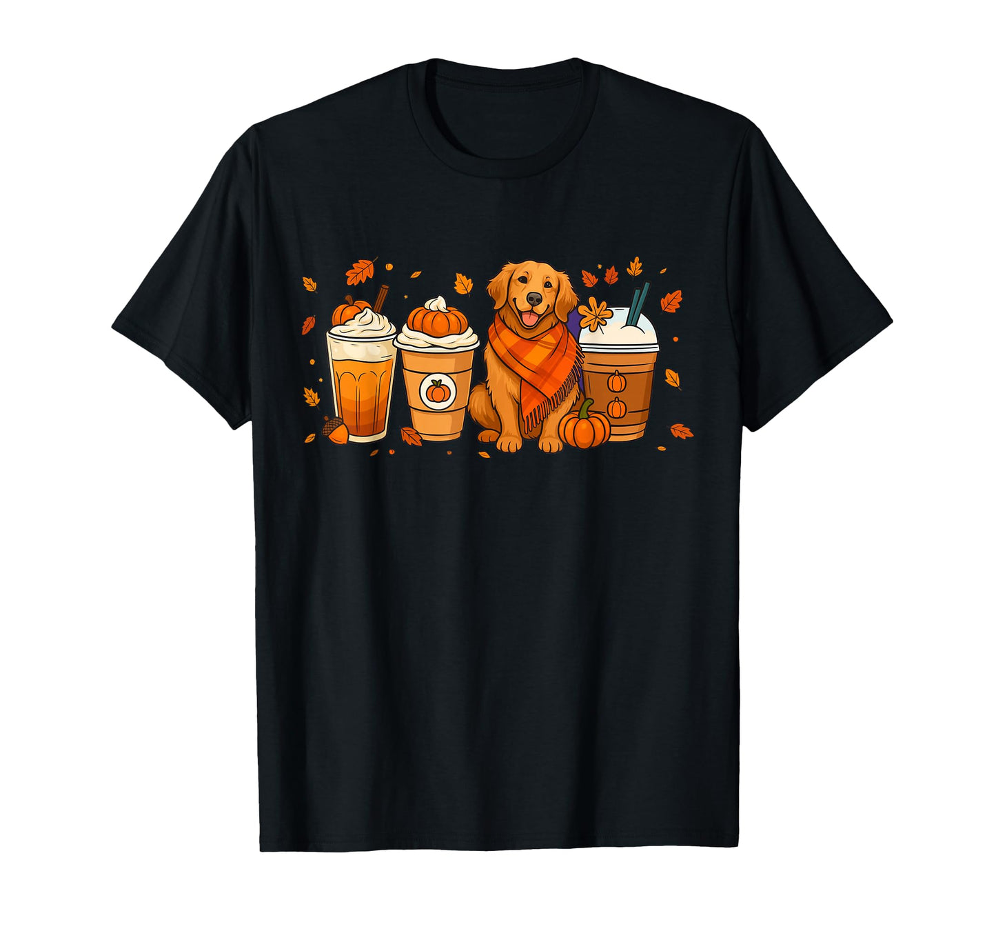 Golden Retriever Pumpkin Spice Fall Dog Fall Autumn T-Shirt