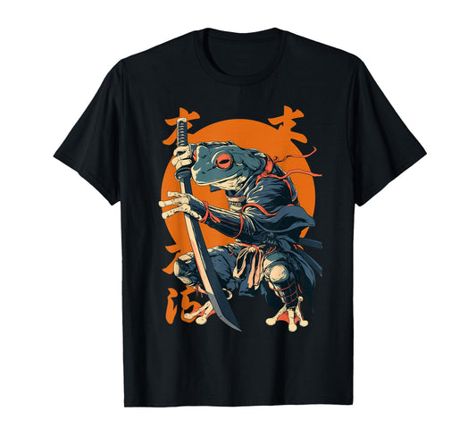 Samurai Frog Japanese Kanji Samurai Frog T-Shirt