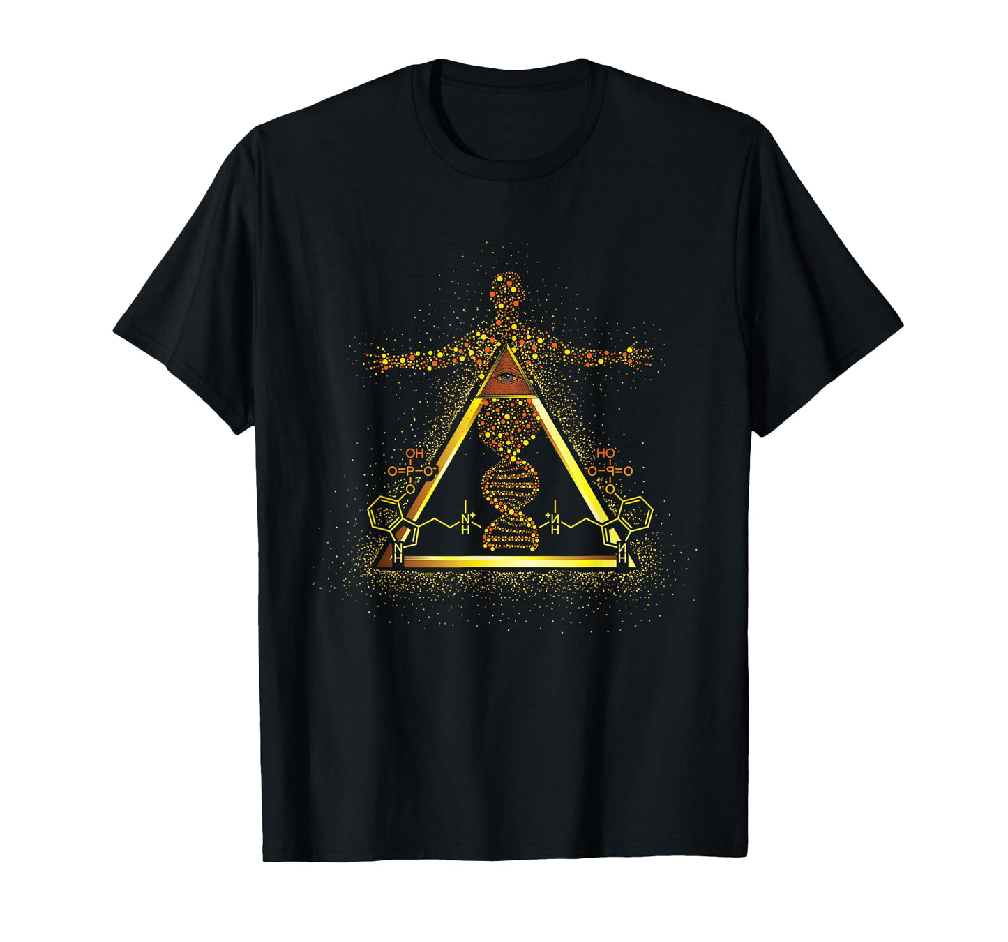 Kundalini Rising Psilocybin Molecule D.N.A. Psychedelic Rave T-Shirt