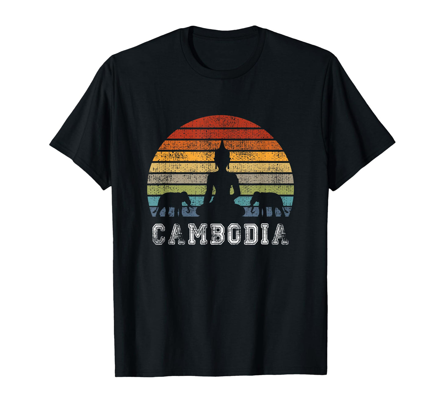 Cambodia Buddha Vintage Design with Elephants / Gift T-Shirt