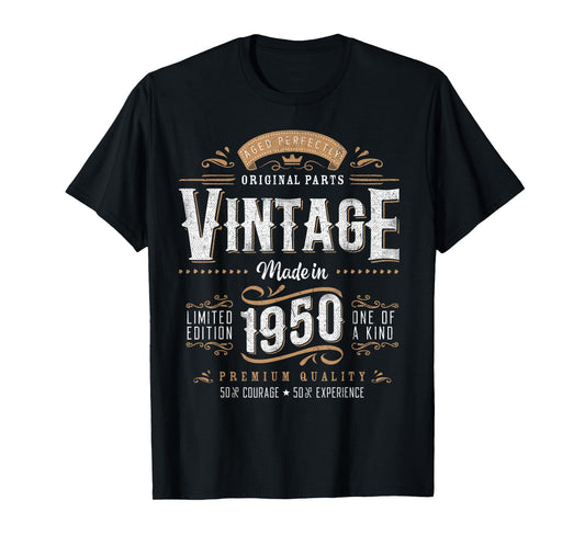 Vintage 1950 75th Birthday Gifts Women Men 75 Year Old T-Shirt
