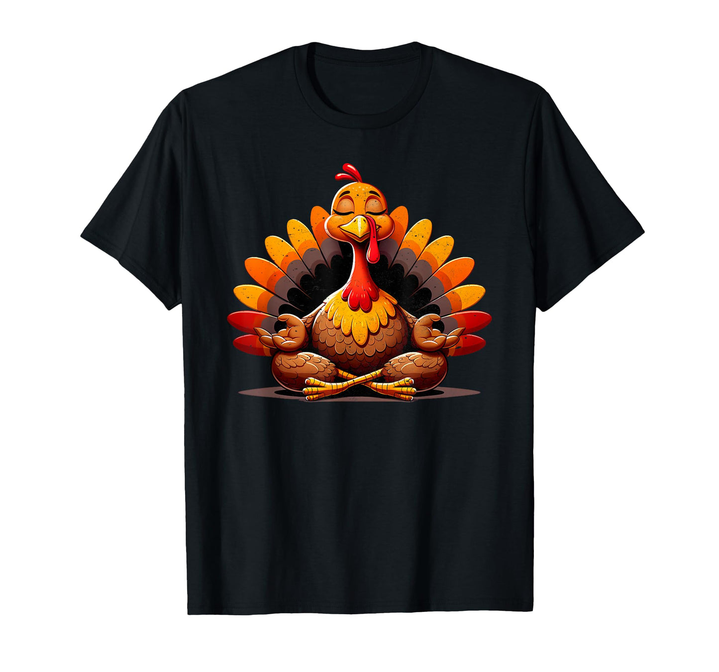 Turkey Yoga Thanksgiving Day Funny Meditating Namaste Fall T-Shirt