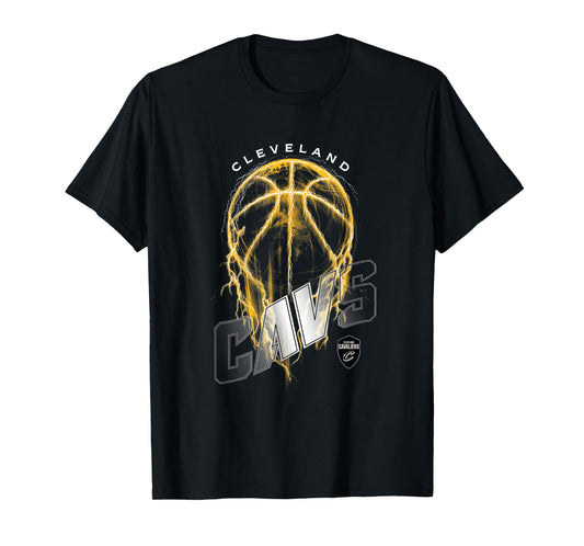 NBA Cleveland Cavaliers Lightning Bolt Basketball Logo T-Shirt