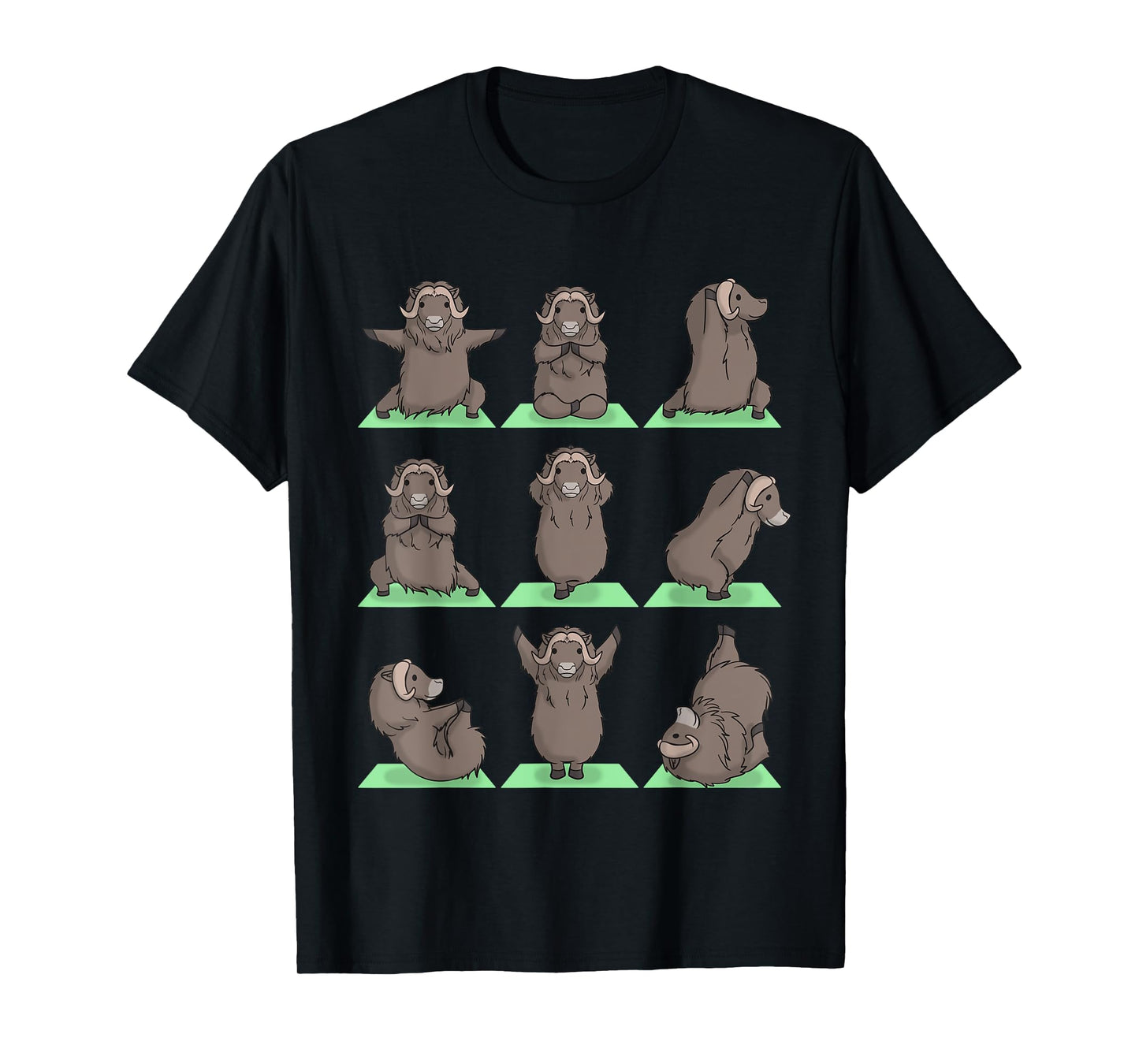 Musk Ox Yoga Pose Zen Cute Workout Exercise Yogi Funny T-Shirt