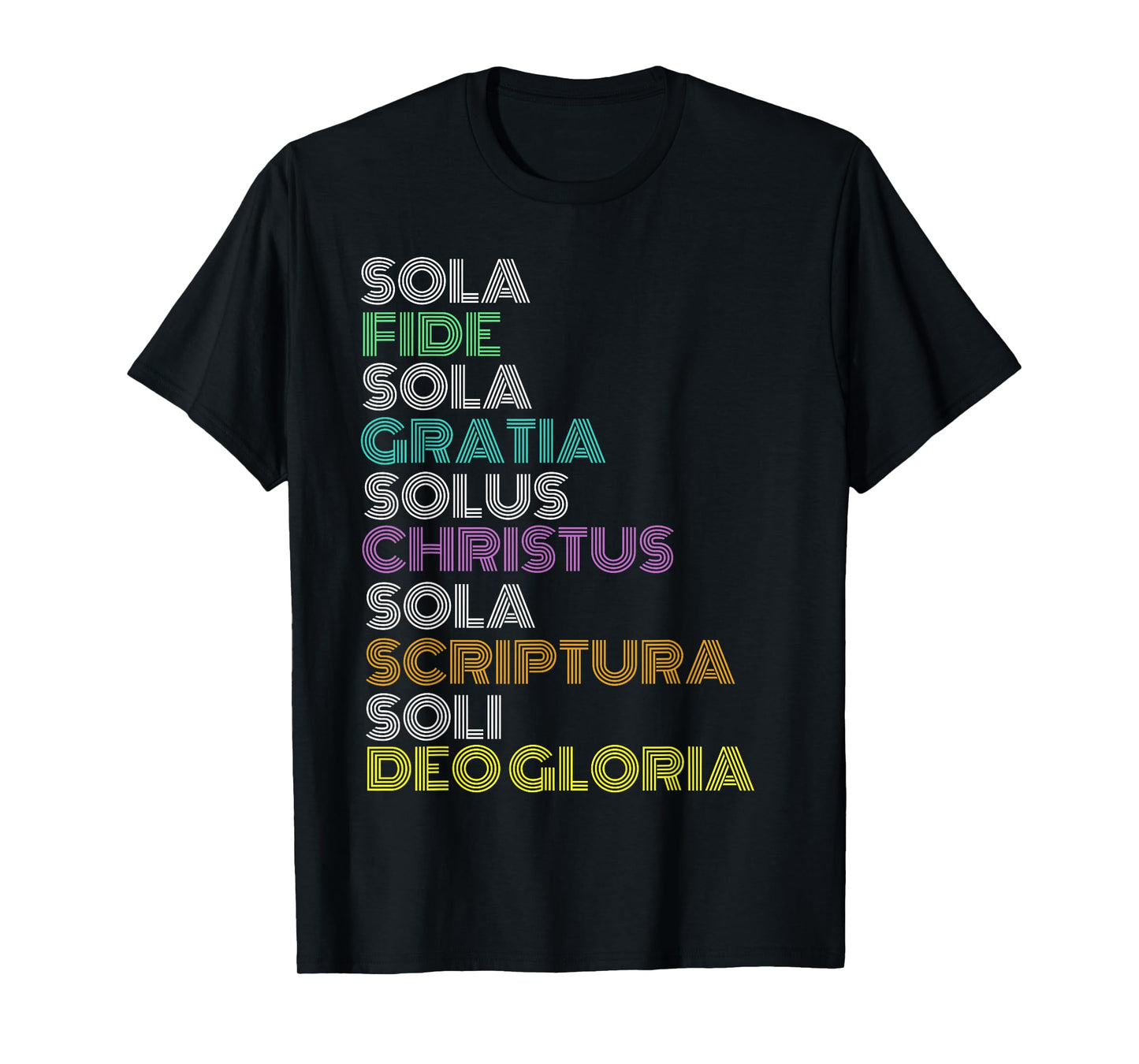Reformed Christian Five 5 Solas Reformation Day Church T-Shirt