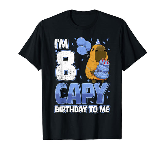 8 Years Capy Birthday to me Boys 8th Birthday Capybara T-Shirt