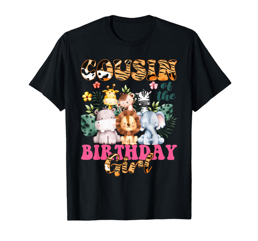 Cousin Of The Birthday Girl Zoo Theme Animal Party Safari T-Shirt