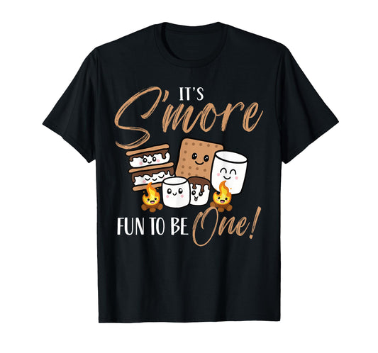 Birthday Campfire Marshmallow It's S'more Fun To Be One 1st T-Shirt