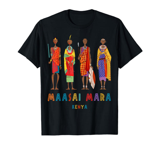 Travel Africa Kenya Map Nairobi Safari Maasai Mara Vacation T-Shirt