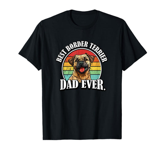 Funny Retro Vintage Dad Border Terrier Lover T-Shirt
