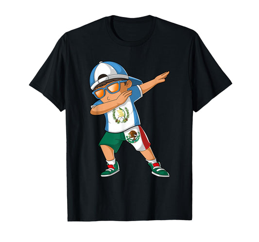 Half Guatemalan Half Mexican Boy Guatemala Flag T-Shirt