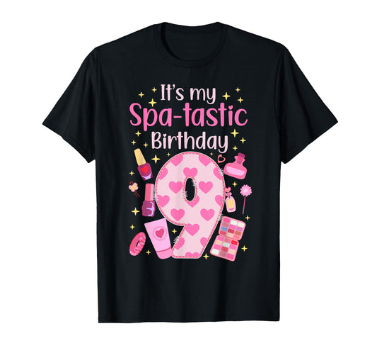 9th Spa Birthday Nine Year Old Spa B-Day Girls Spa Party T-Shirt