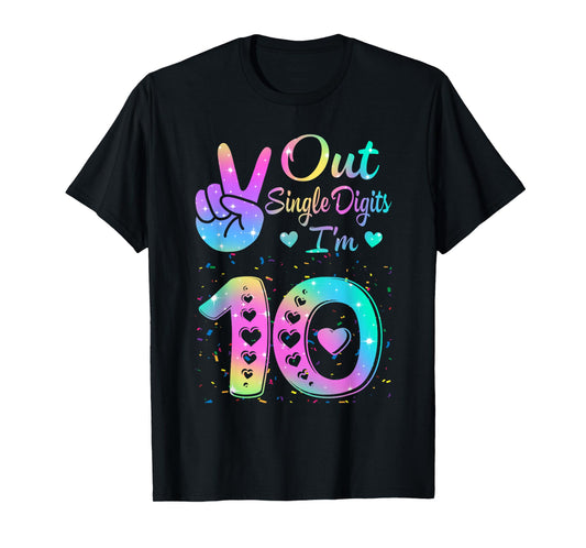 Birthday Tie dye Single Digits I'm 10th Digits Girls Women T-Shirt