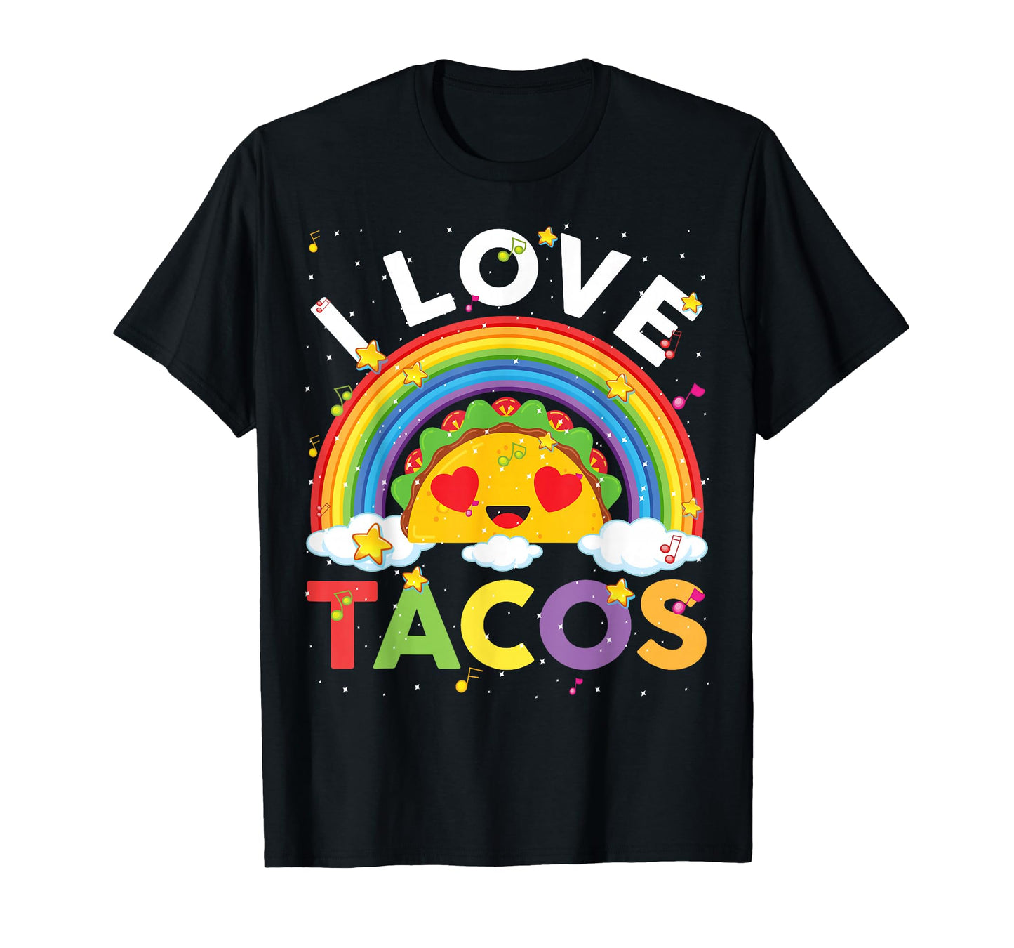 Kids Taco-Shirt Toddler Boys Girls I Love Tacos Cute Rainbow T-Shirt