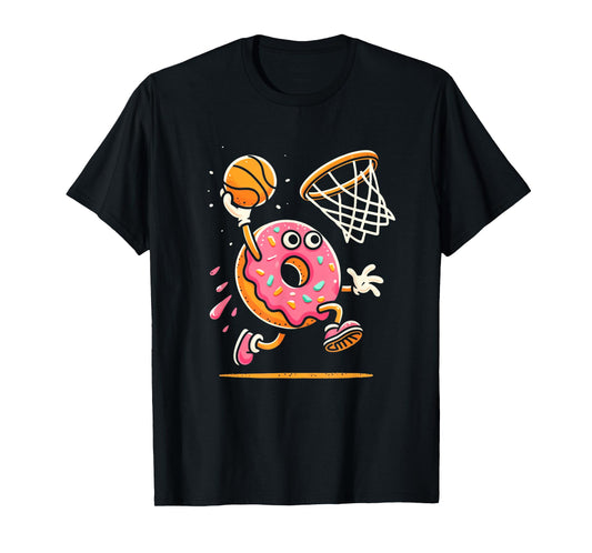 Funny Donut Dunking Basketball Food Champ Sports Donut T-Shirt