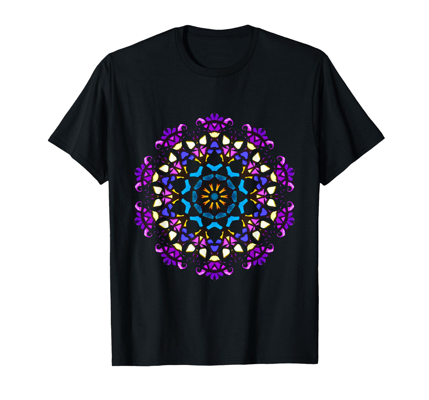 Sacred Geometry Mandala Reiki Yoga Stained Glass Shirt T-Shirt