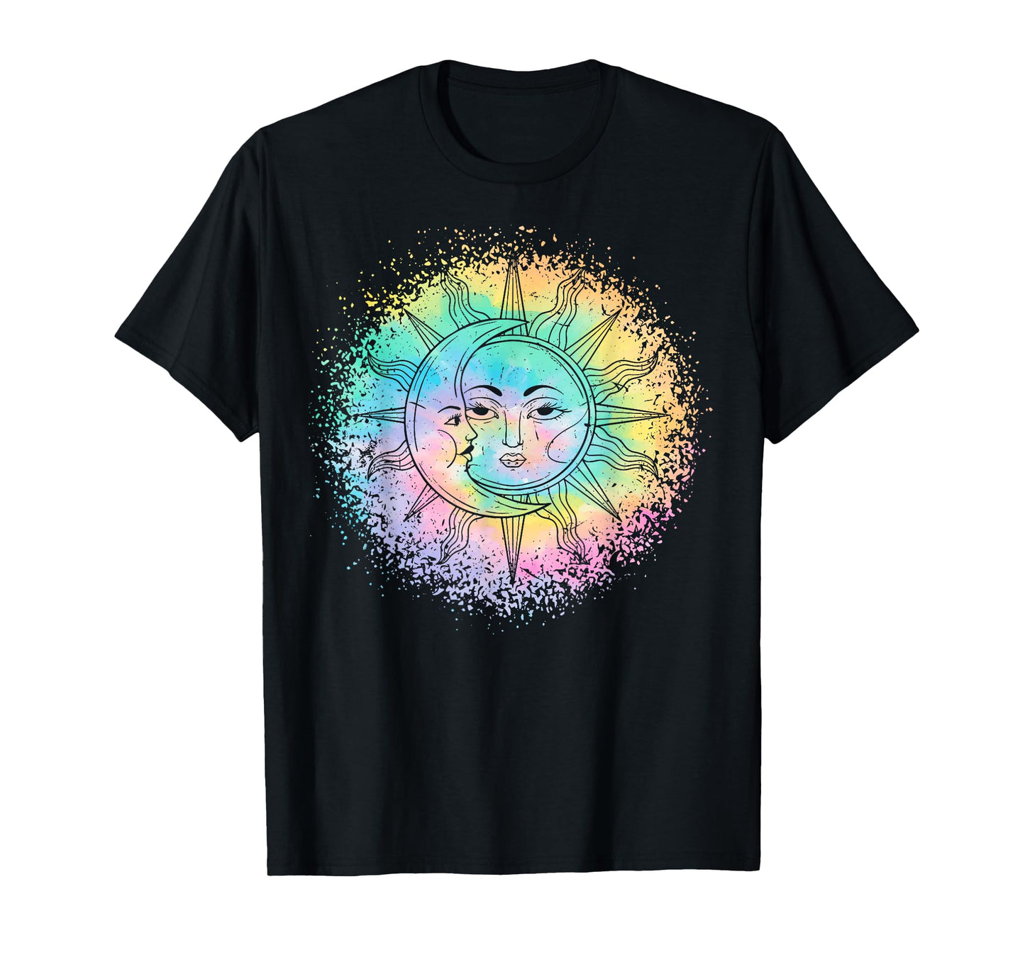 Sun and Moon Tie Dye casual Hipster Boho Funny Cute graphic T-Shirt