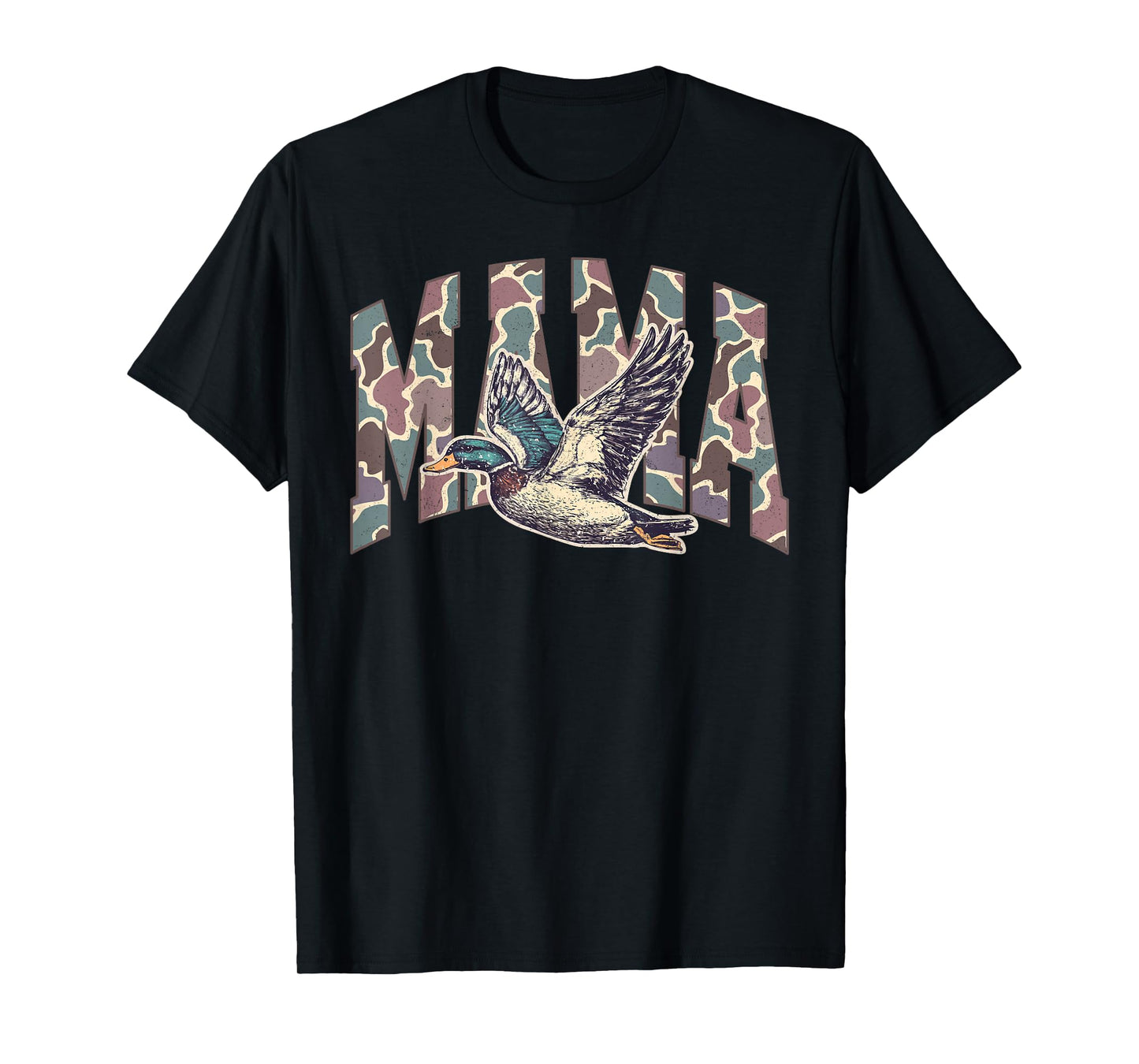 Mallard Duck Hunting Mama Retro Camouflage Daddy Mothers Day T-Shirt