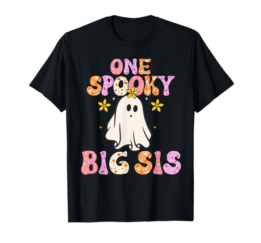 Big Sister Halloween One Spooky Big sister Announcement T-Shirt