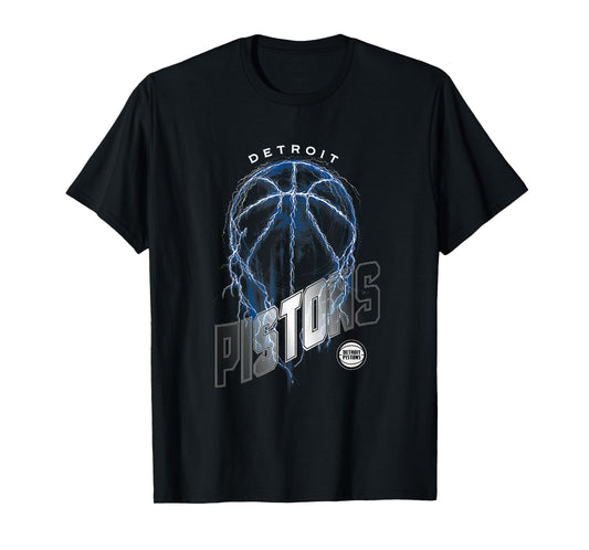 NBA Detroit Pistons Lightning Bolt Basketball Logo T-Shirt