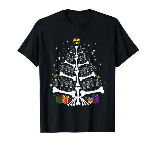 Women Radiology Skeleton Christmas Tree Xray Tech Team T-Shirt