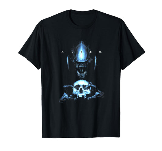 Alien Distressed Xenomorph Skull T-Shirt