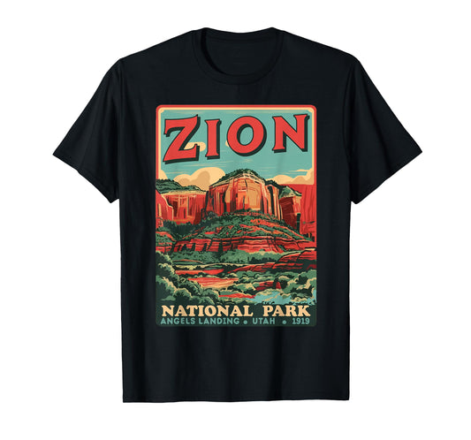 Zion National Park Utah Angels Landing Vintage hiking Trail T-Shirt