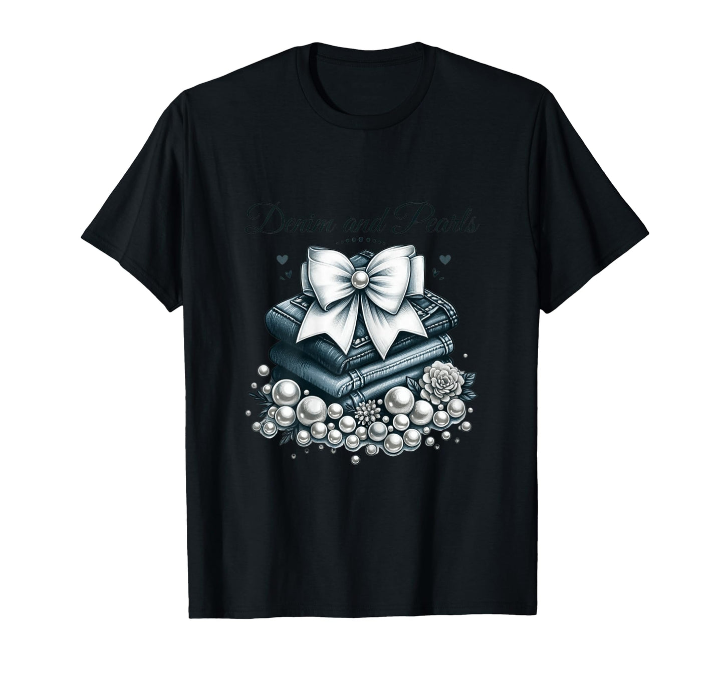Pearls & Denim 2025 Outfit for Stylish Women T-Shirt