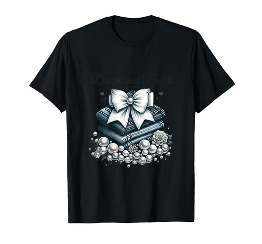 Pearls & Denim 2025 Outfit for Stylish Women T-Shirt