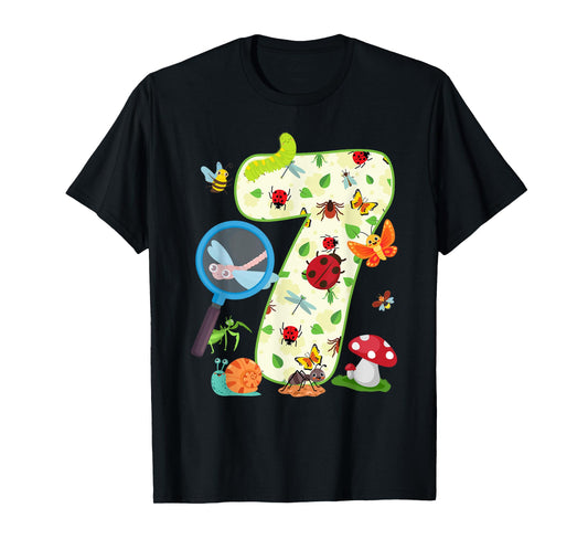 7 Year Old Birthday Insect Lover 7th Bday Bug Insect Party T-Shirt