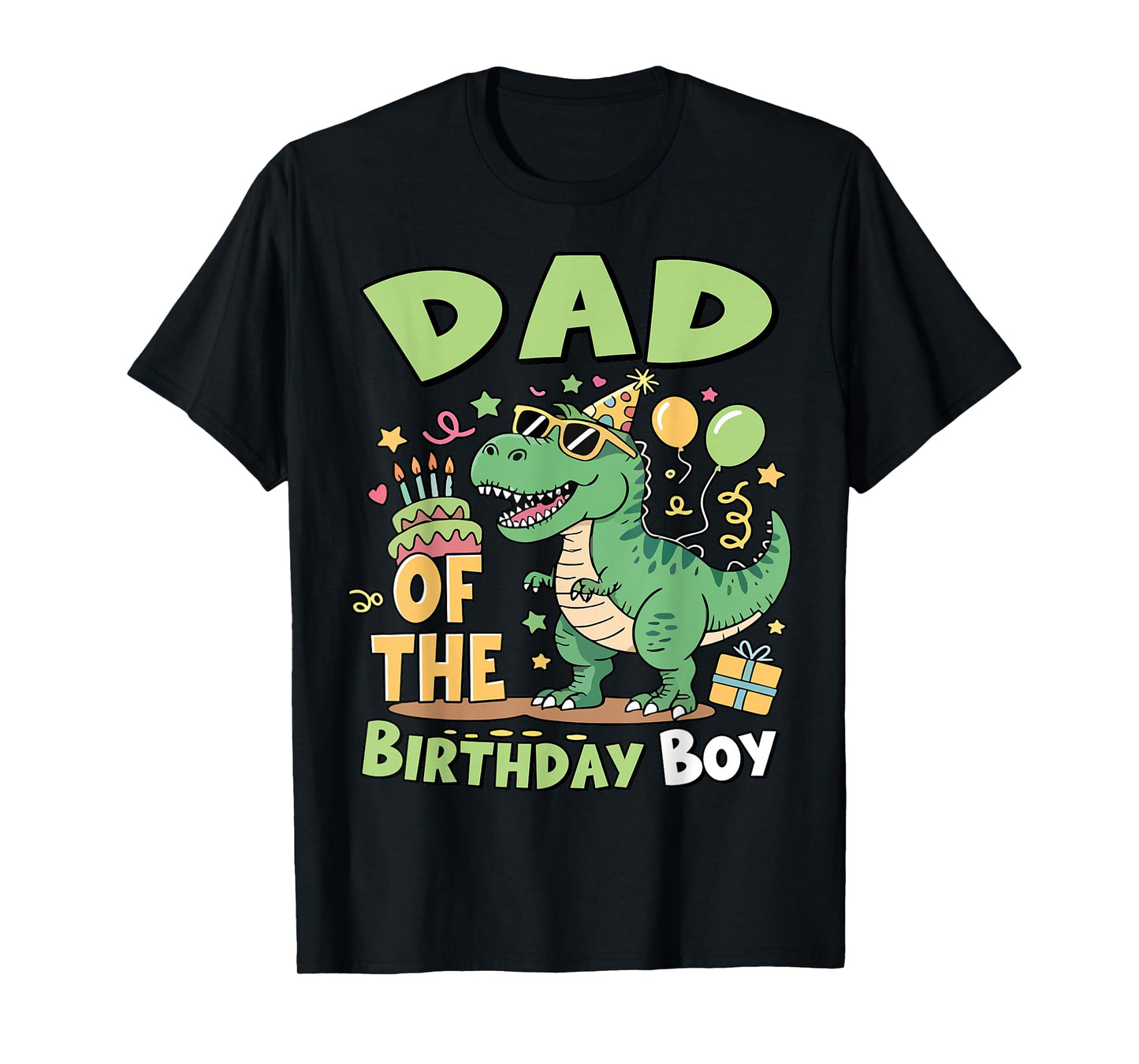 Dad of The Birthday Boy T Rex Dinosaur Family Party Mens T-Shirt