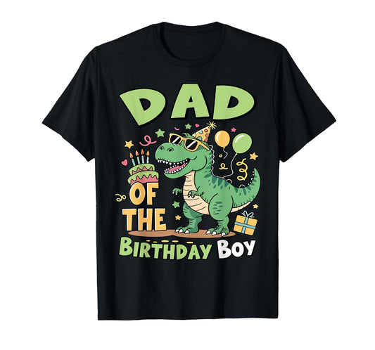 Dad of The Birthday Boy T Rex Dinosaur Family Party Mens T-Shirt