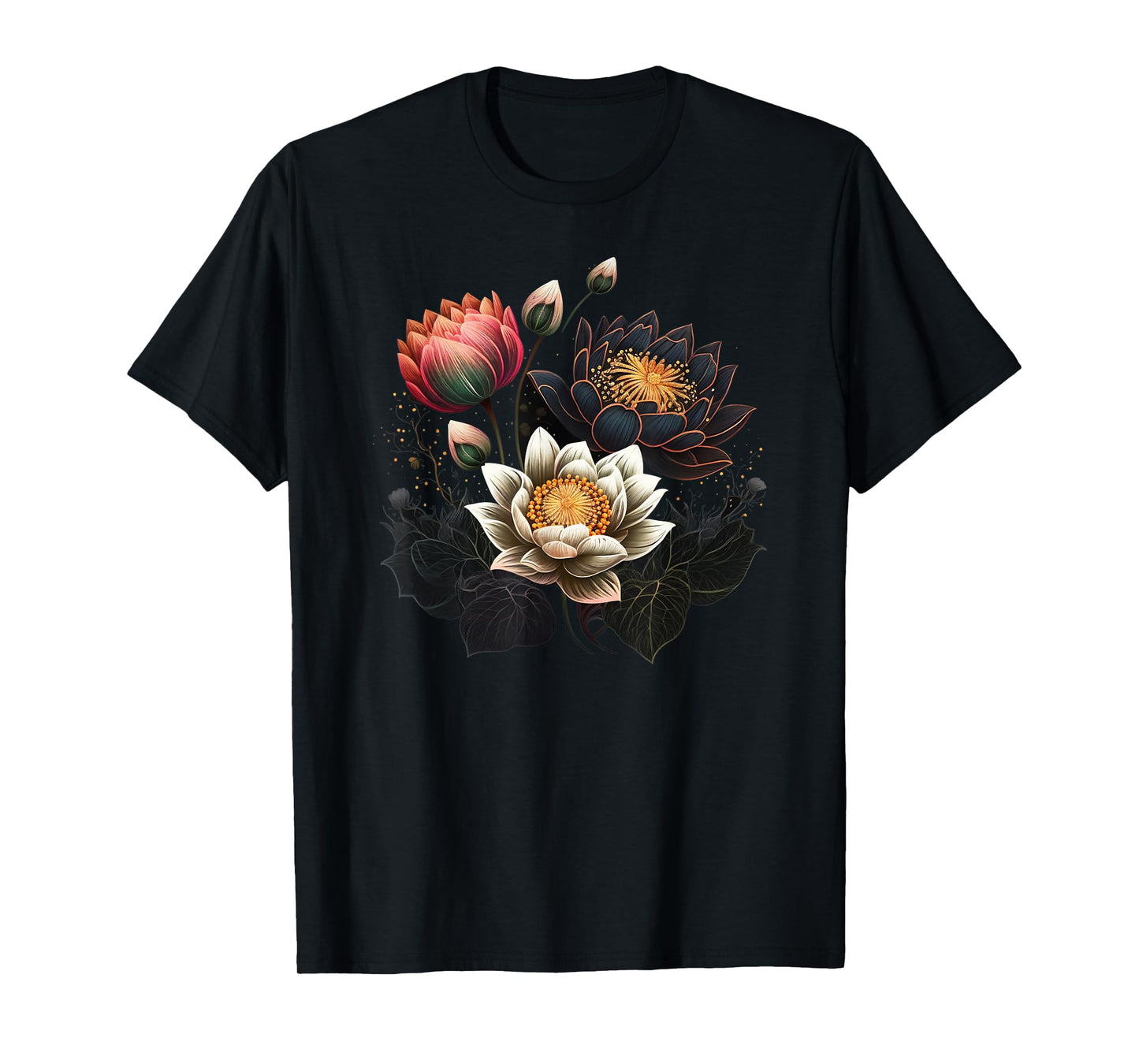 Lotus flowers Buddhism spiritual symbol yoga namaste blossom T-Shirt