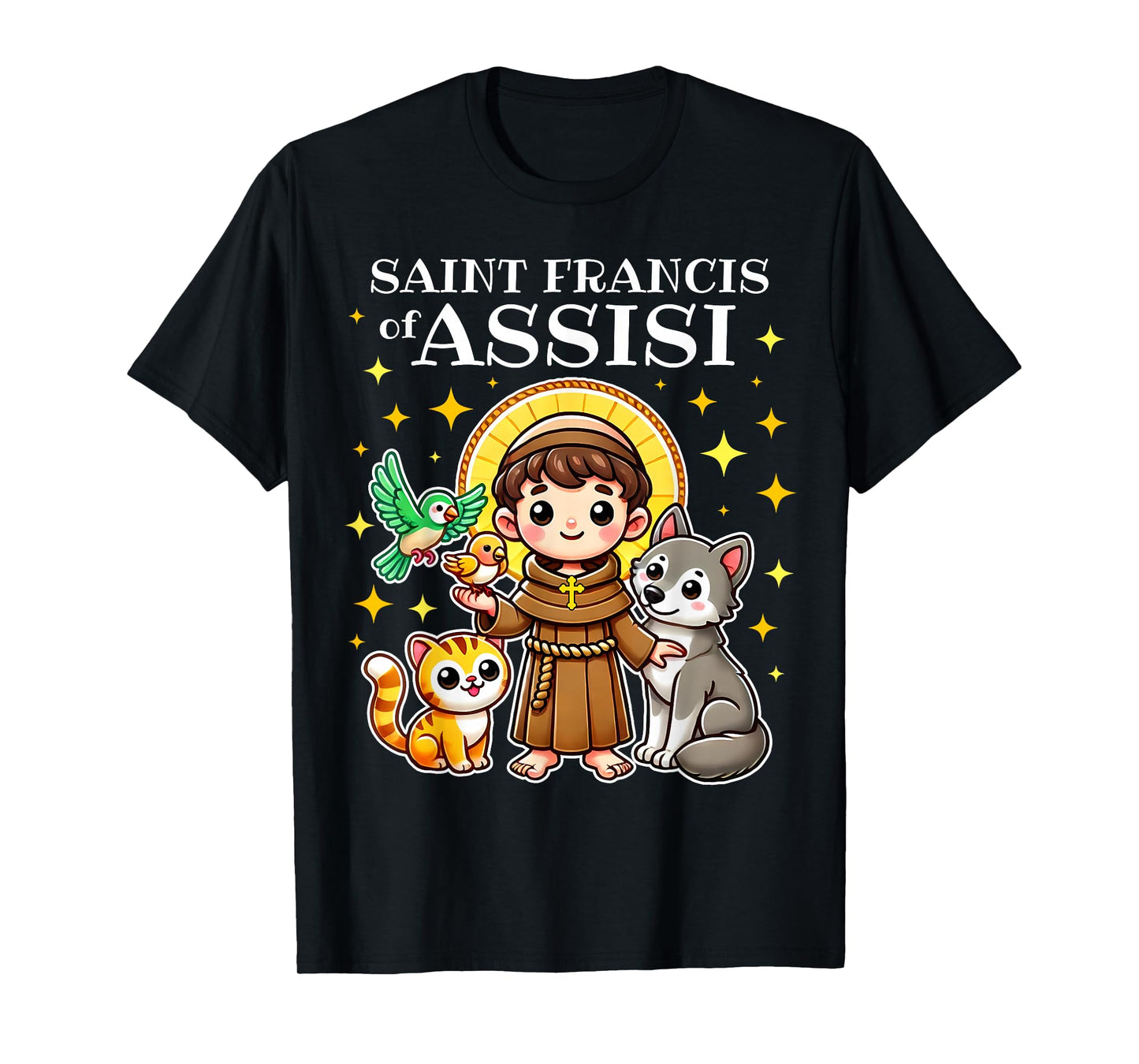 Saint Francis of Assisi Saint of Animals Catholic for kids T-Shirt