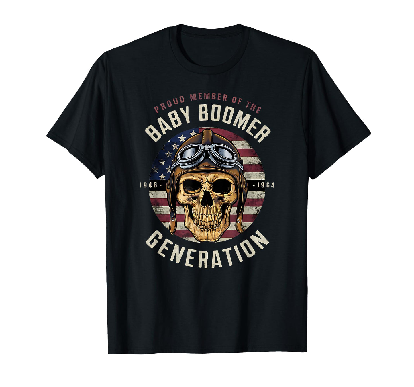 Baby Boomer Skull Patriotic T-Shirt Gifts 1946-1964 T-Shirt