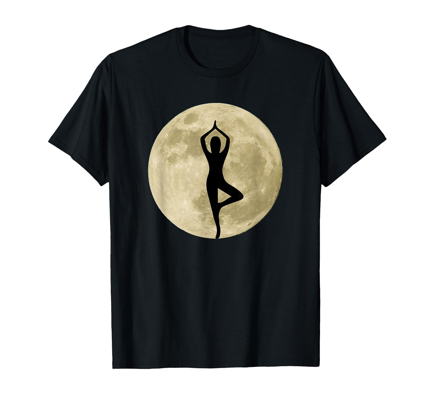 Yoga Pose Tree Vrikshasana Asana Full Moon T-Shirt