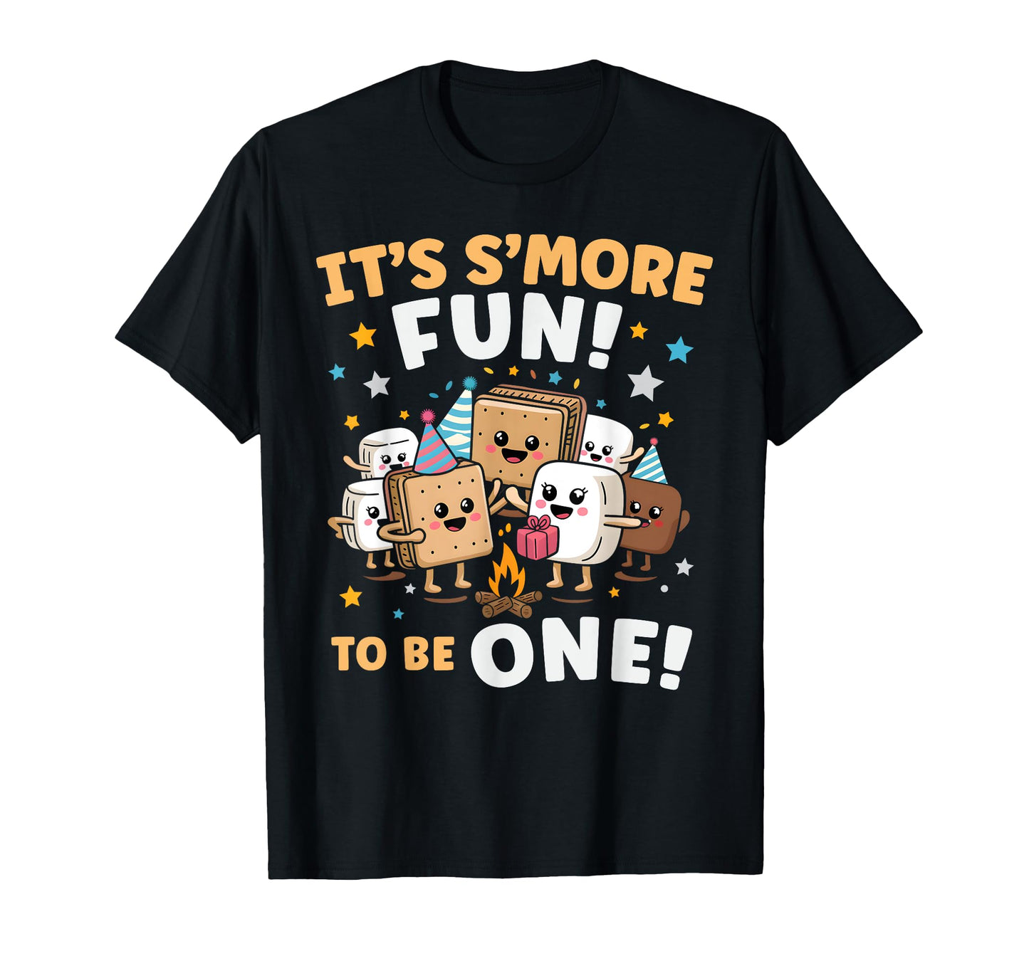 Birthday Campfire Marshmallow It's S'more Fun Being One 1st T-Shirt