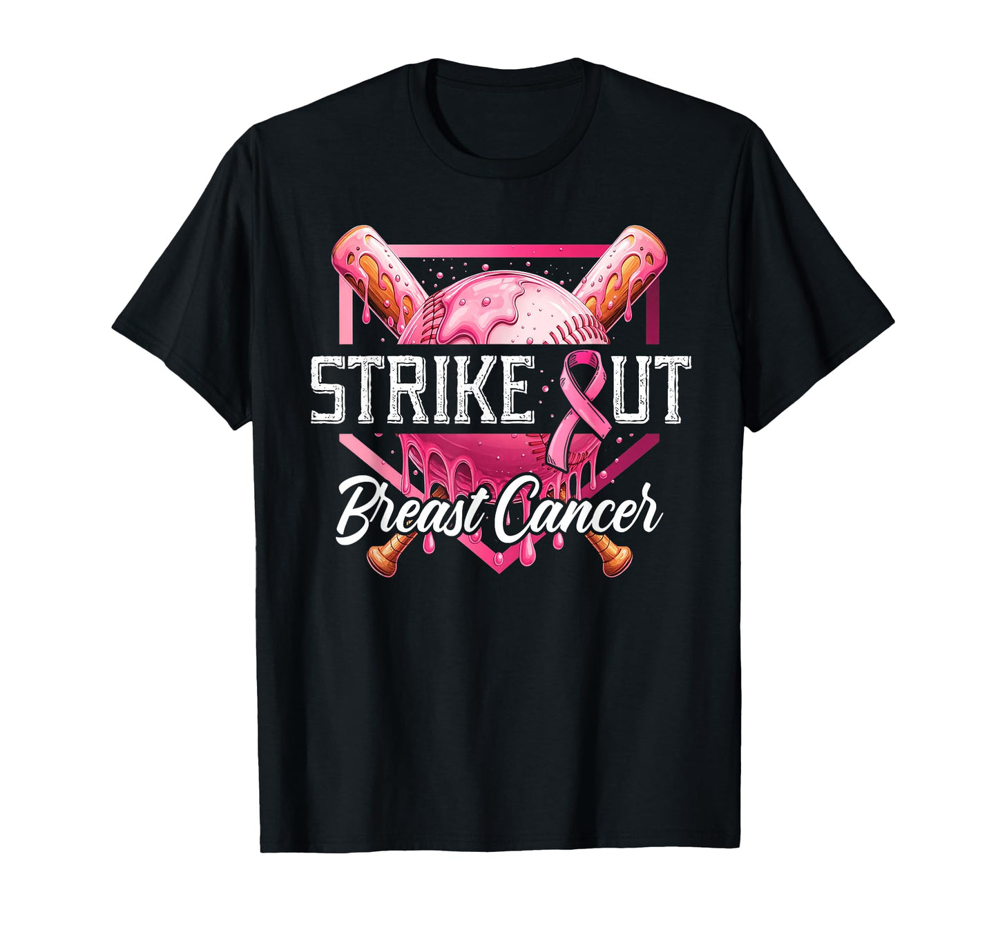 Strike Out Breast Cancer Baseball Fight Awareness Men Women T-Shirt
