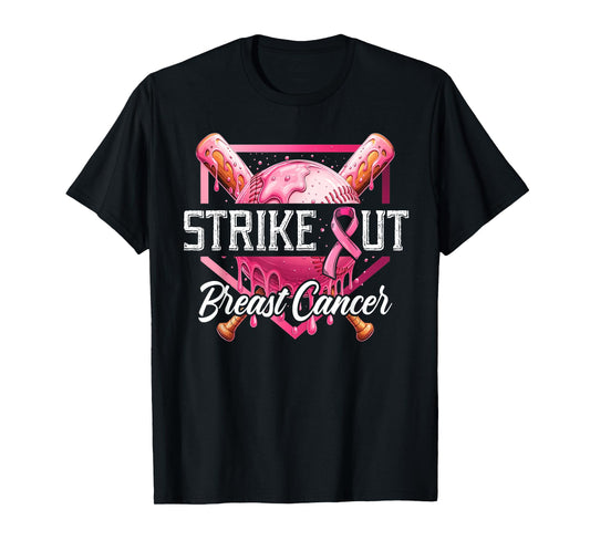 Strike Out Breast Cancer Baseball Fight Awareness Men Women T-Shirt