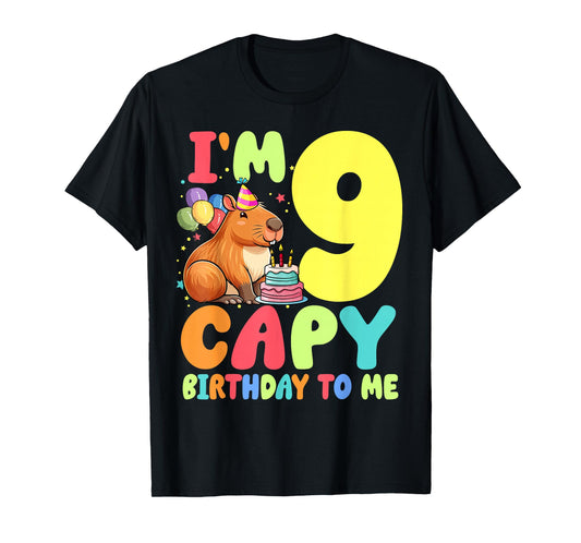 I'm 9 Year Old Capy Birthday To Me 9th Birthday Capybara T-Shirt