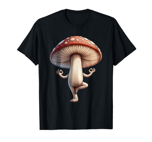 Funny Yoga Mushroom T-Shirt