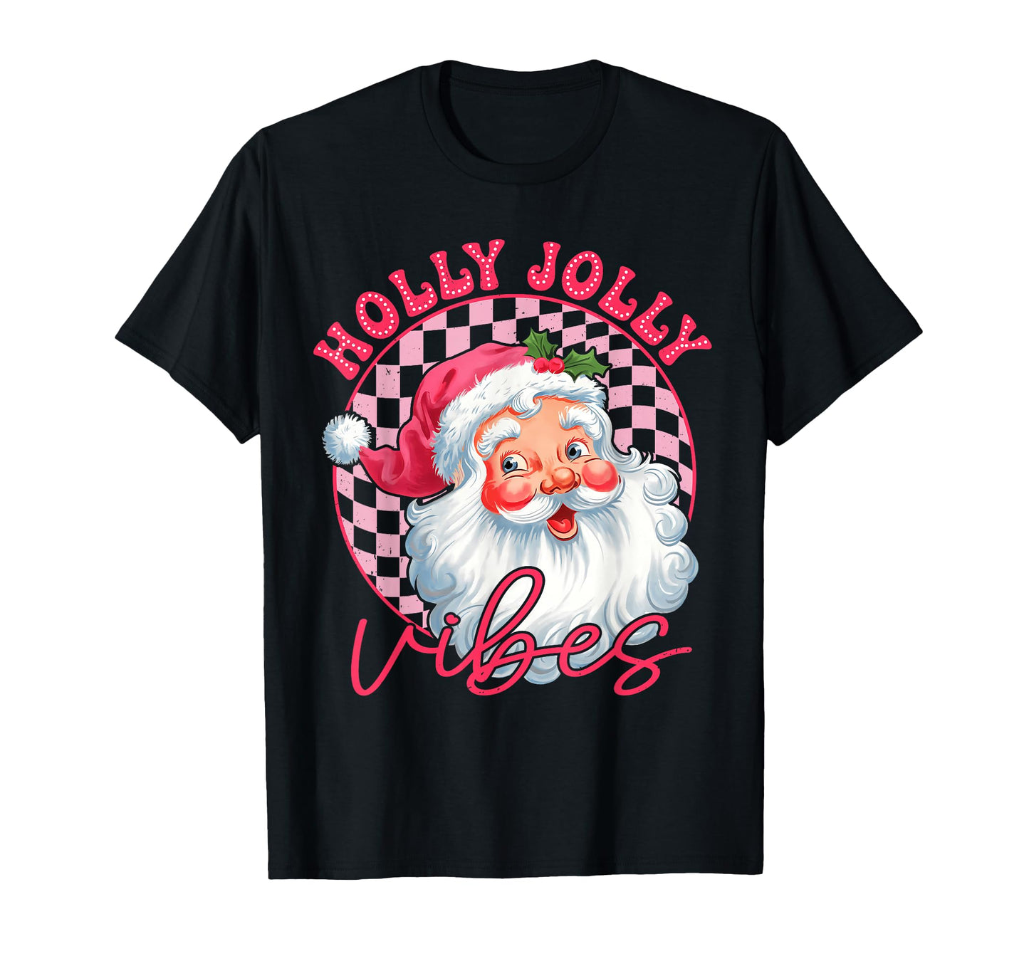 Groovy Cute Santa Claus Christmas Vibes Xmas Women Girl Kids T-Shirt