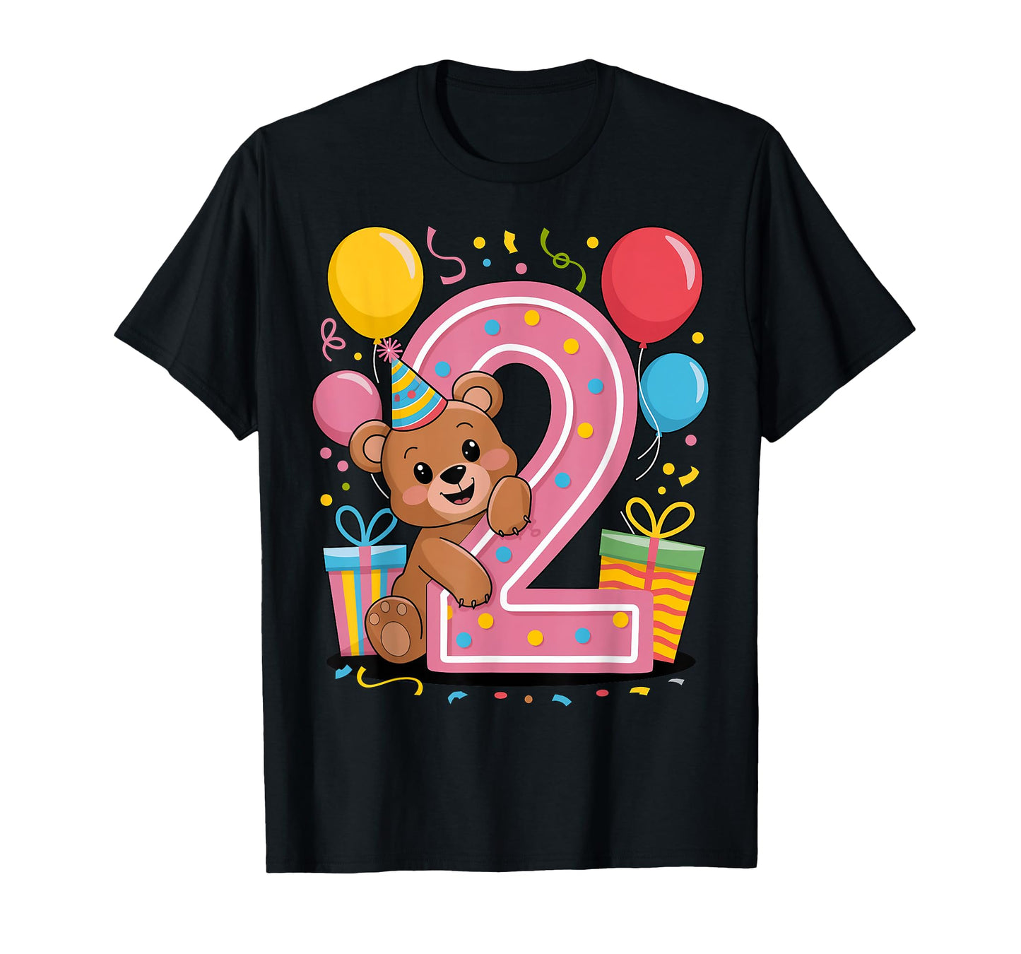 Bear 2nd birthday for boy girl 2 years old second two Bear T-Shirt