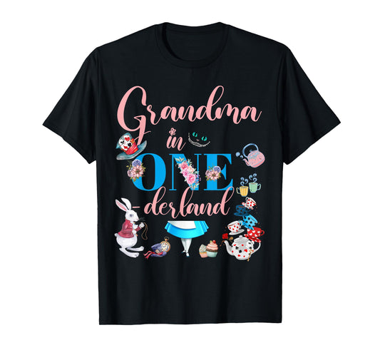 Alice in ONEderland Family Grandma Of The Birthday Girl T-Shirt