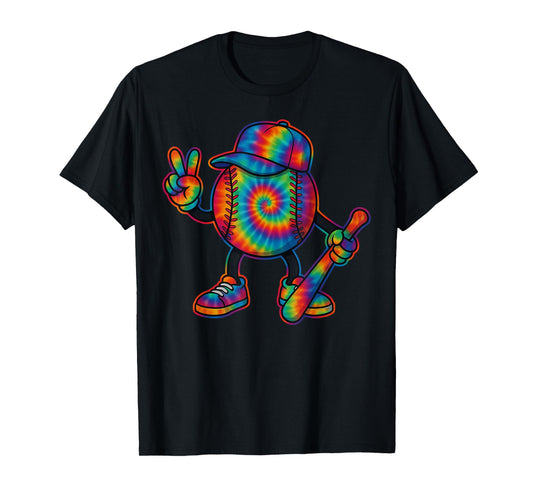 Tie Dye Baseball Shirt for Boys – Colorful Game Day Tee T-Shirt