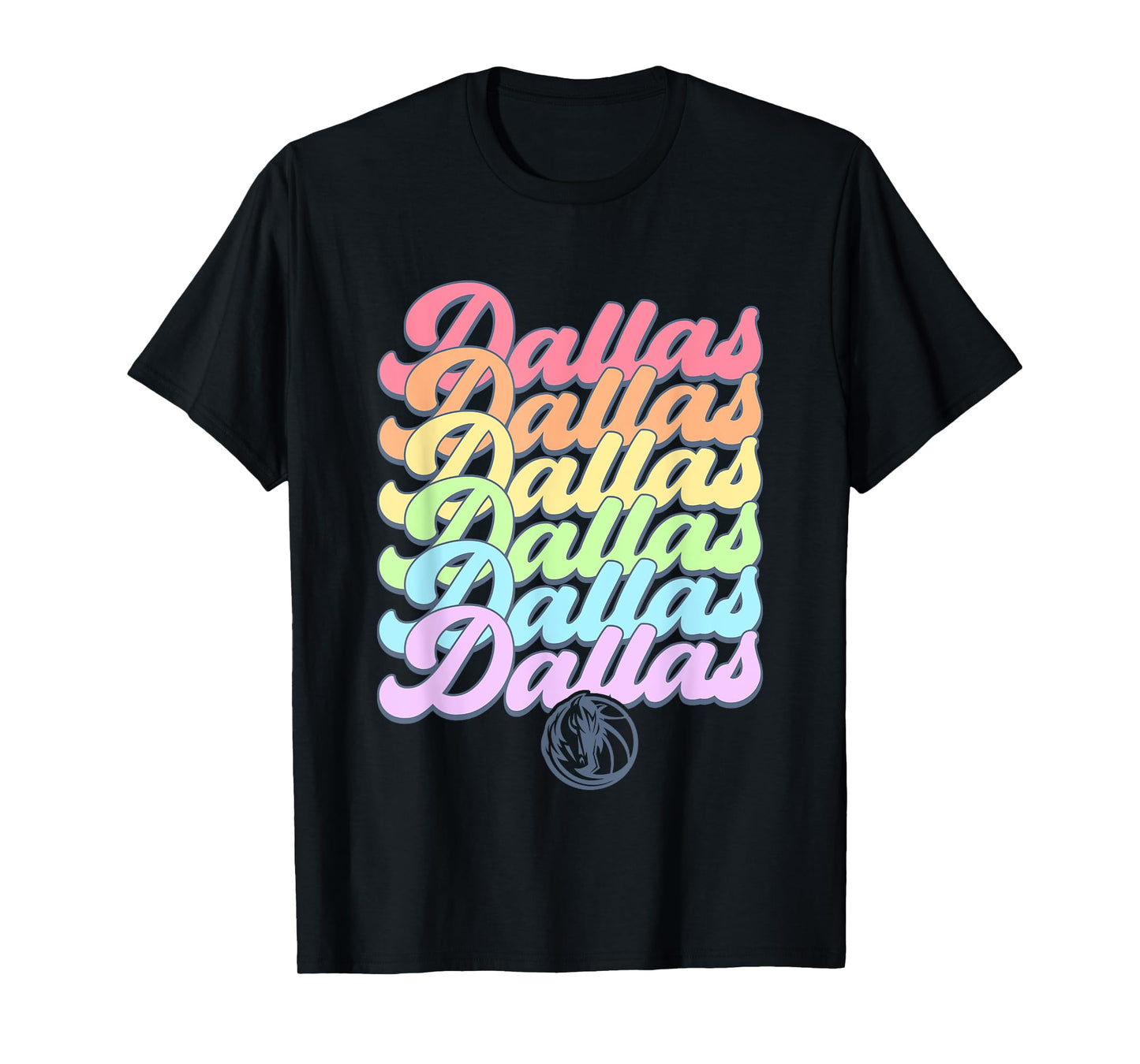 NBA Dallas Mavericks Pastel Rainbow Pride Stack T-Shirt