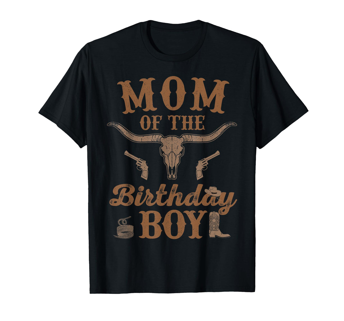 Mom of The Birthday Boy Western Rodeo Cowboy Family Matching T-Shirt